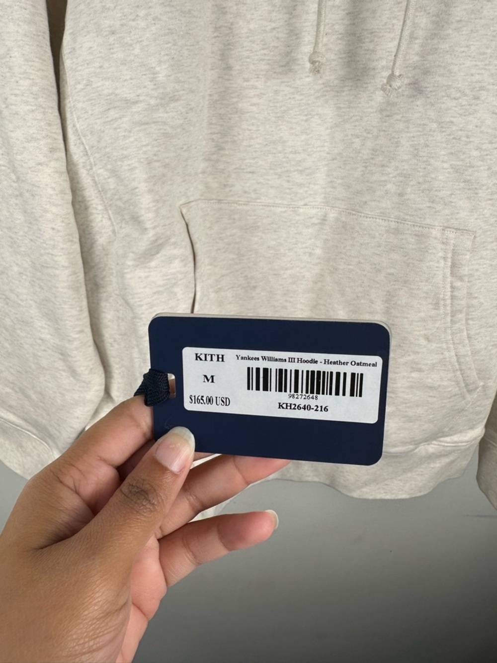 Kith For The New York Yankees‎ Williams III Hoodie 'Heather Oatmeal' Sz M - Picture 3 of 7